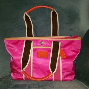 Coach Hampton Pink Nylon Satchel